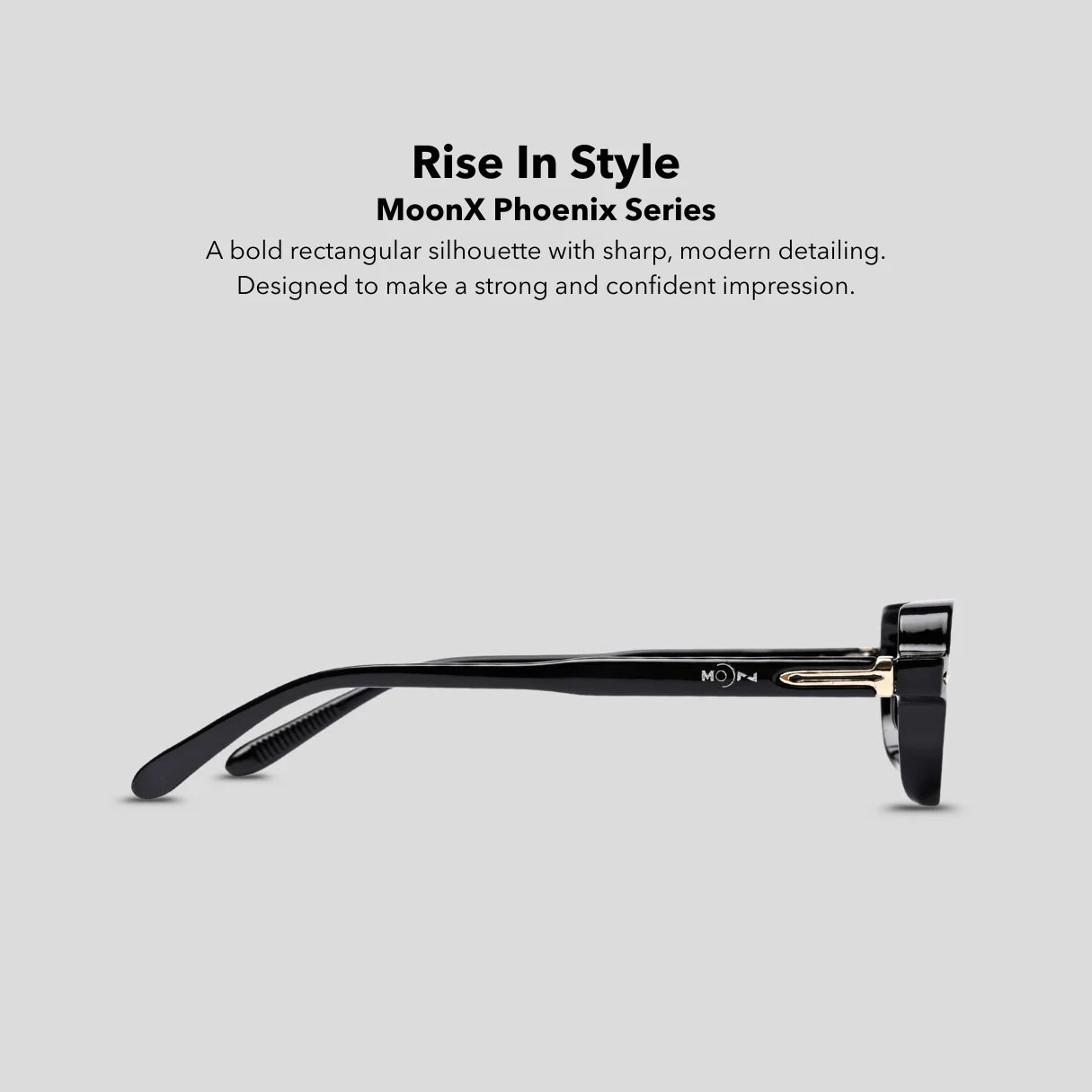 MOONX PHOENIX S1 – UV400 Transparent Rectangular Sunglasses (Unisex)