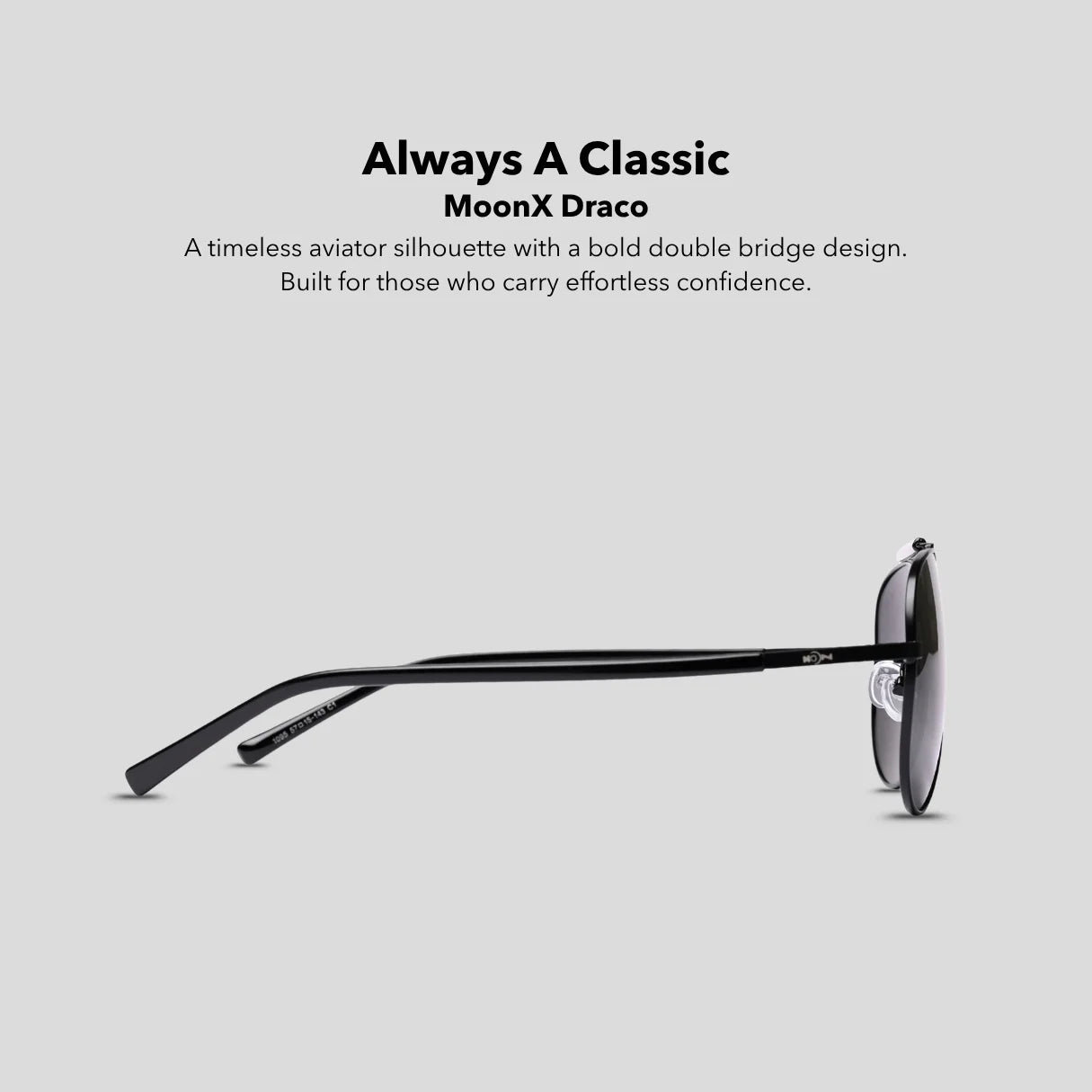 MOONX DRACO – Polarised Metal Aviator Sunglasses (Unisex)