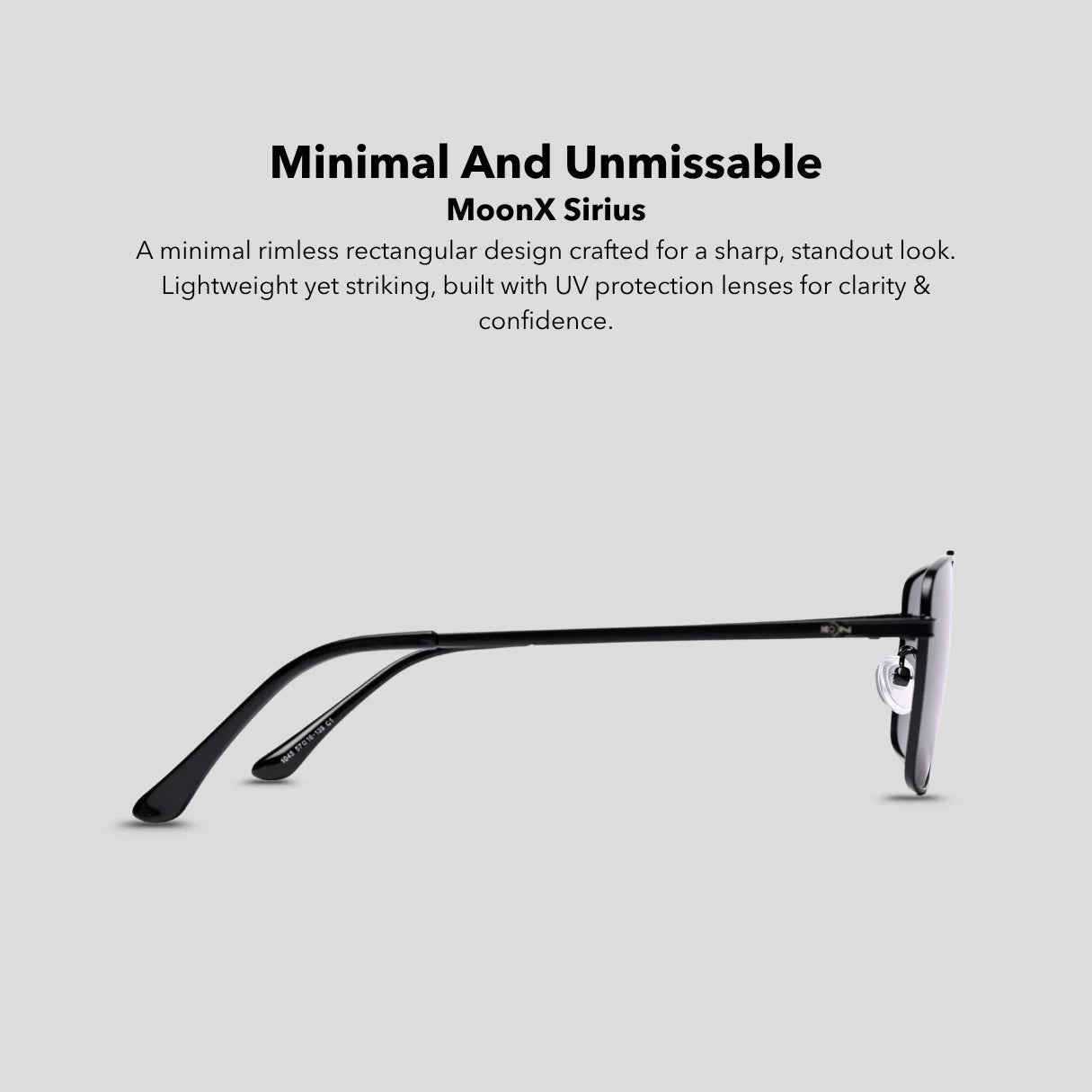 MOONX SIRIUS – Polarised Rectangular Metal Sunglasses (Unisex)