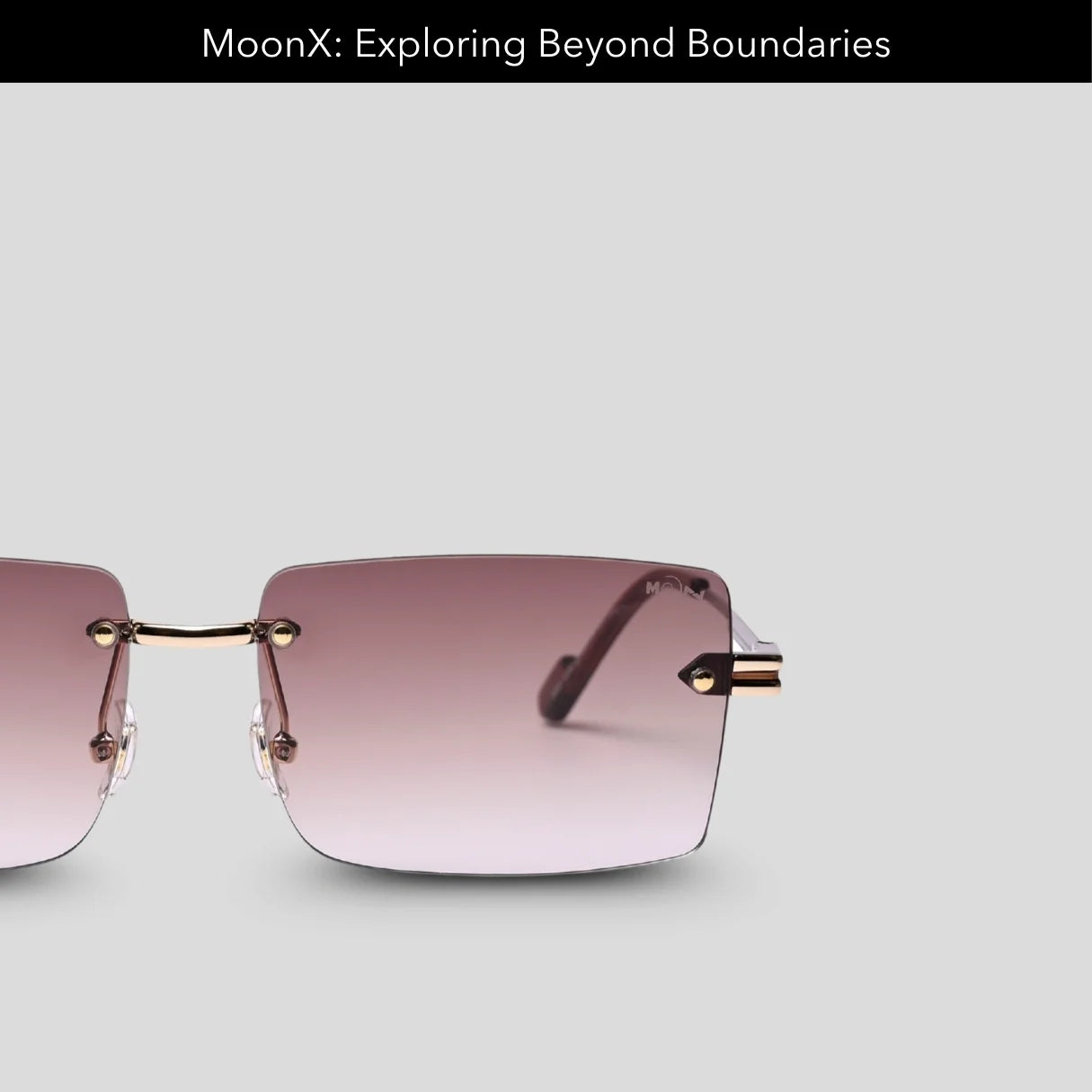 MOONX STARMADE S2 – Polarised Rimless Rectangular Sunglasses (Unisex)