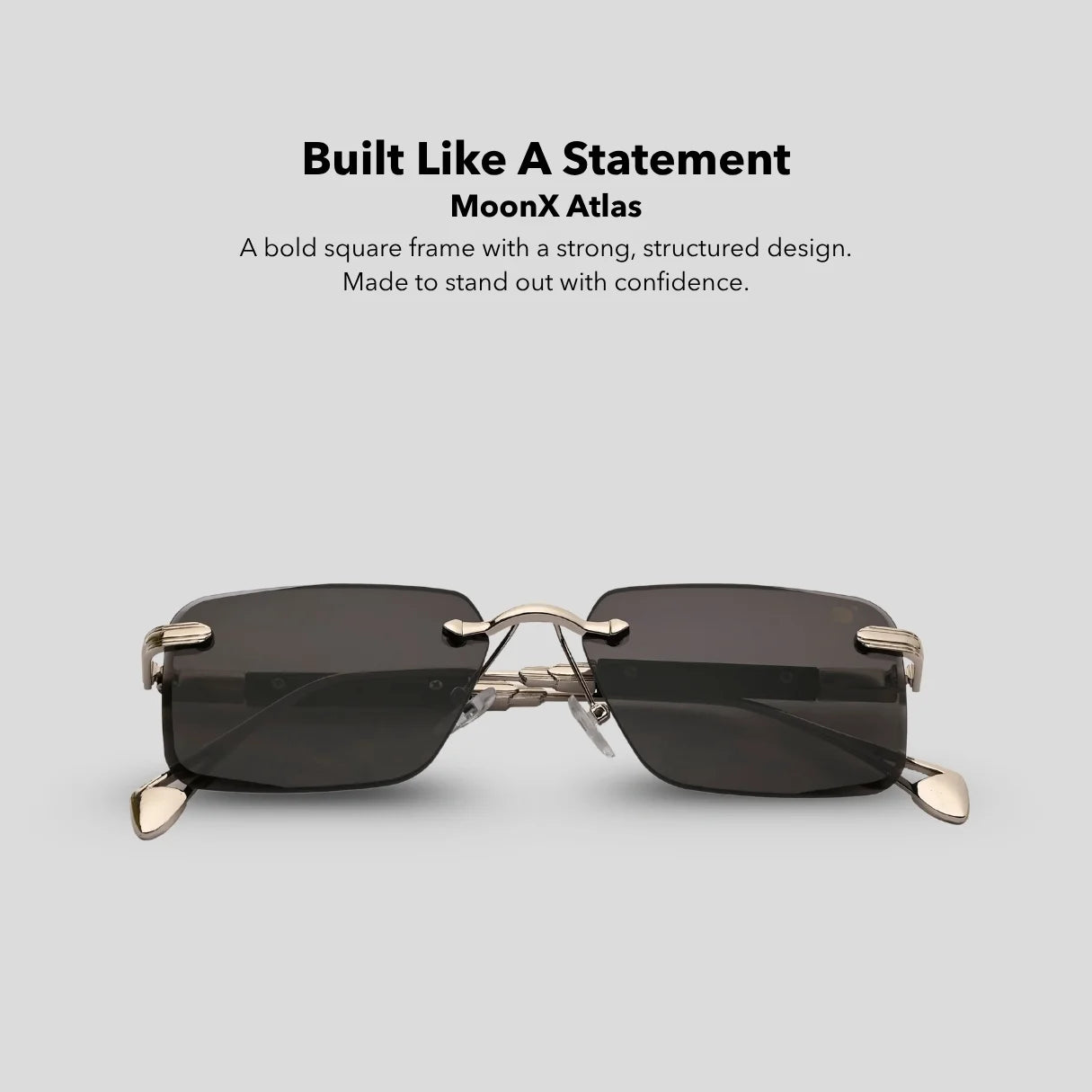 MOONX CALLISTO S2 – UV400 Rimless Rectangular Sunglasses (Unisex)