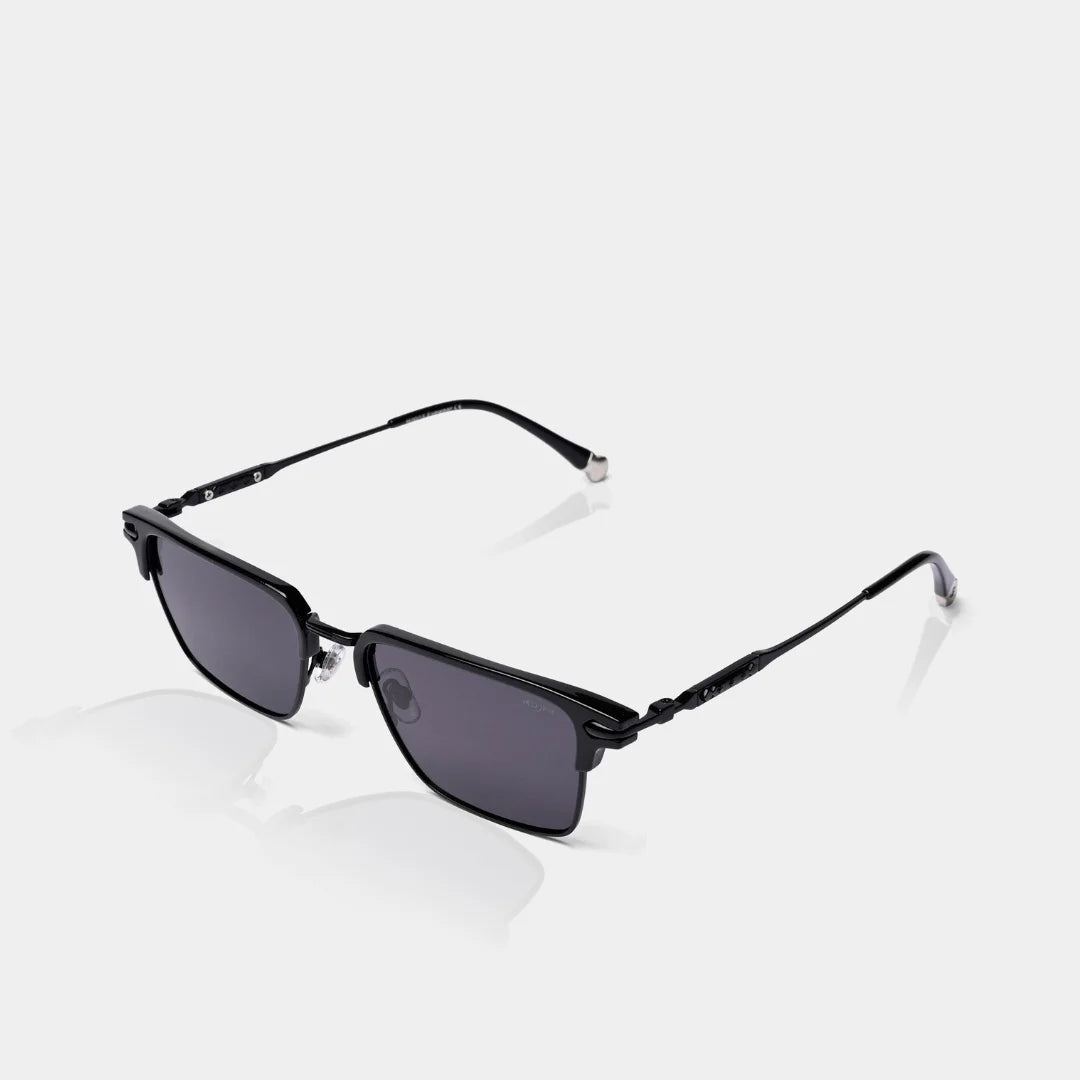 MOONX CLUB – Polarised Rectangular Metal Sunglasses (Unisex)