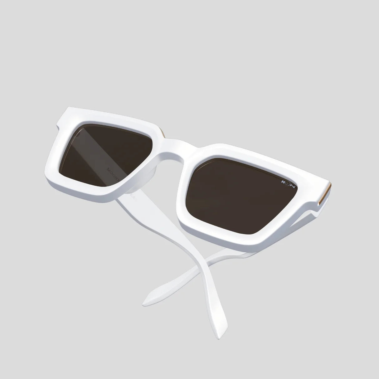 MOONX CLASSIC WHITE – Polarised Wayfarer Sunglasses (Unisex)