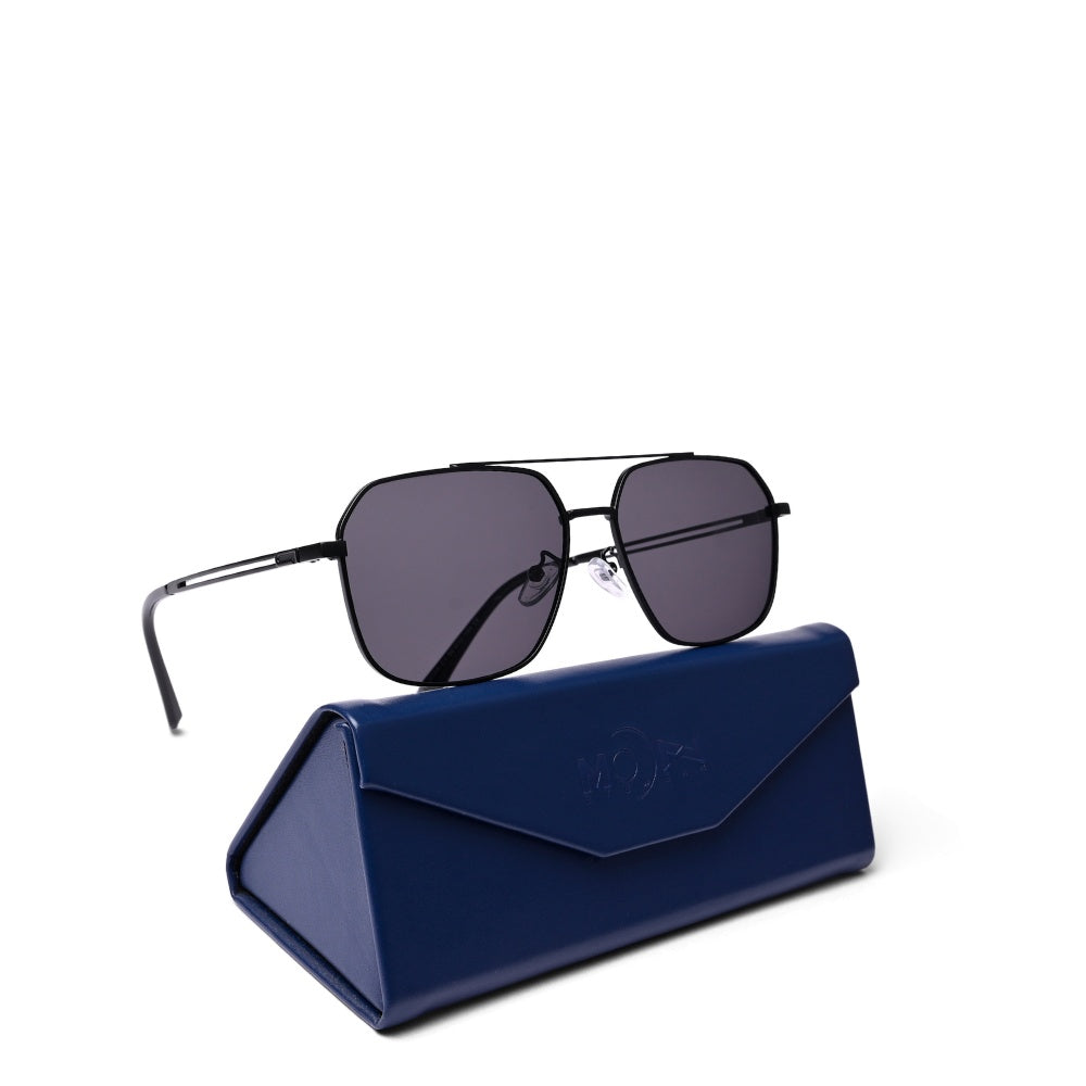 MOONX REFLECTOR S1 – Polarised Square Metal Frame Sunglasses (Unisex)
