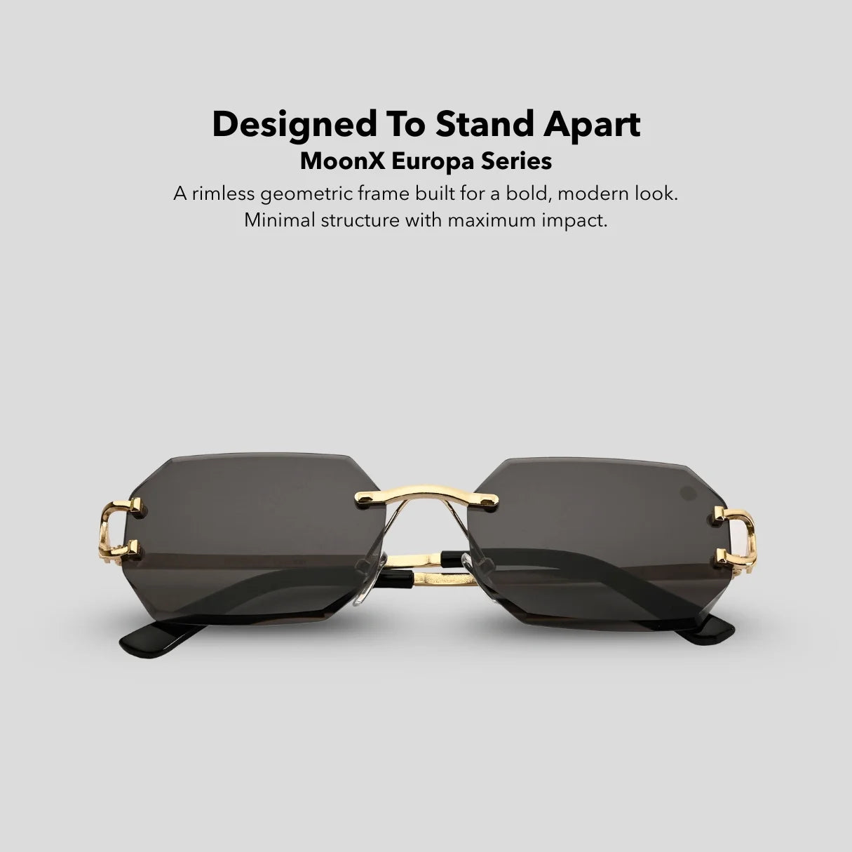 MOONX EUROPA S1 – UV400 Rimless Inspired-Design Sunglasses (Unisex)