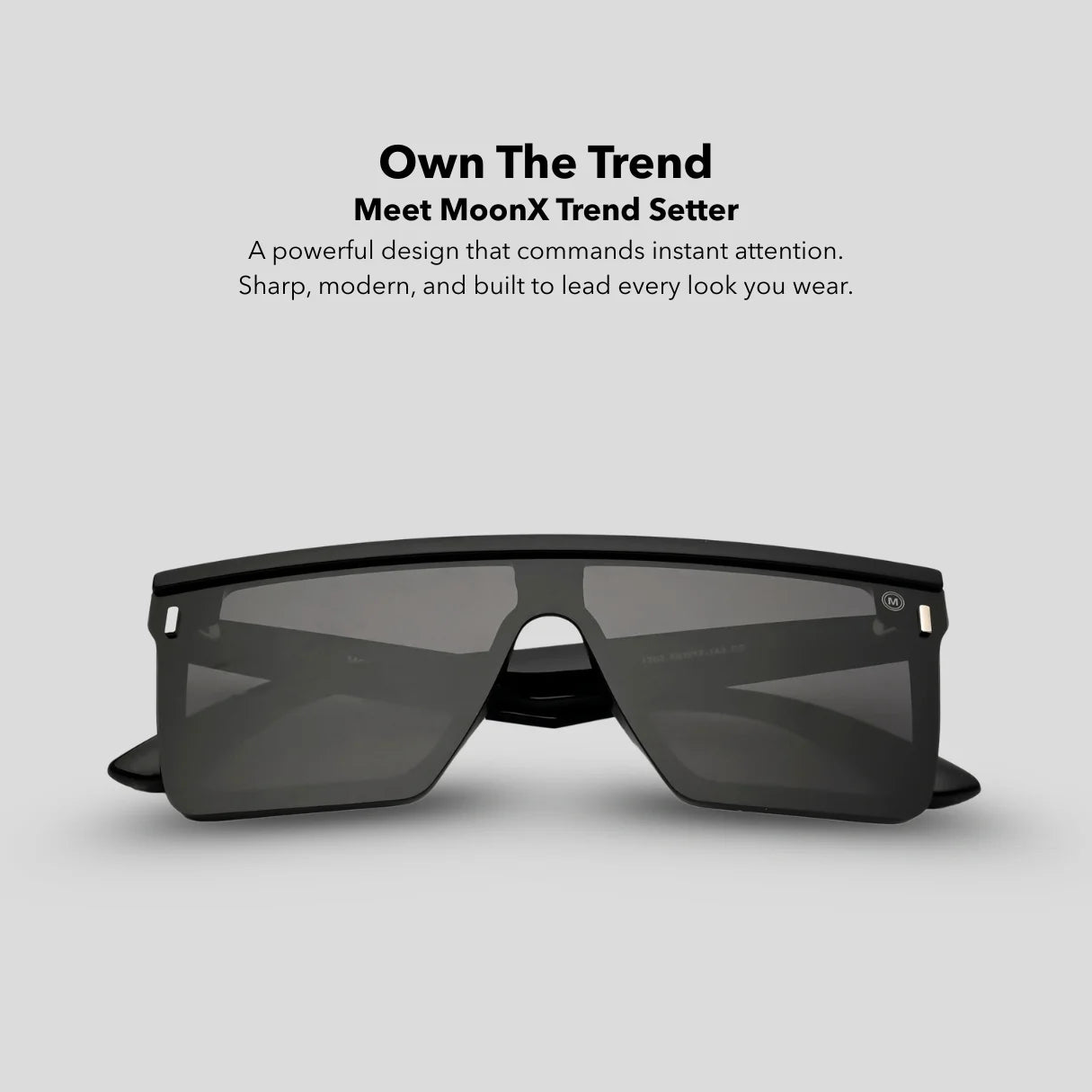 MOONX TREND SETTER – Polarised Rectangular Luxury Sunglasses (Unisex)