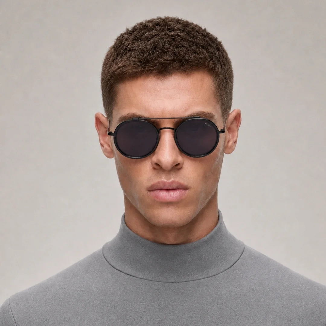 MOONX CLASSIC ROUND – Polarised Round Metal Frame Sunglasses (Unisex)