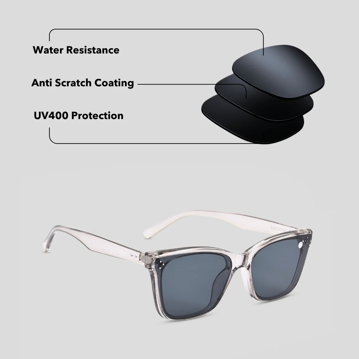 MOONX MAVE S2 – UV400 Sleek Modern Sunglasses (Unisex)