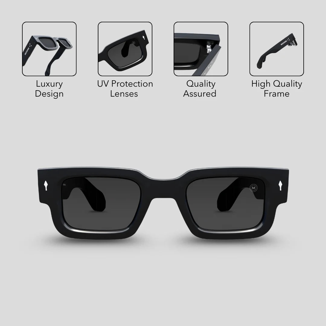 MOONX ATLAS – UV400 Bold & Rectangular Sunglasses (Unisex)