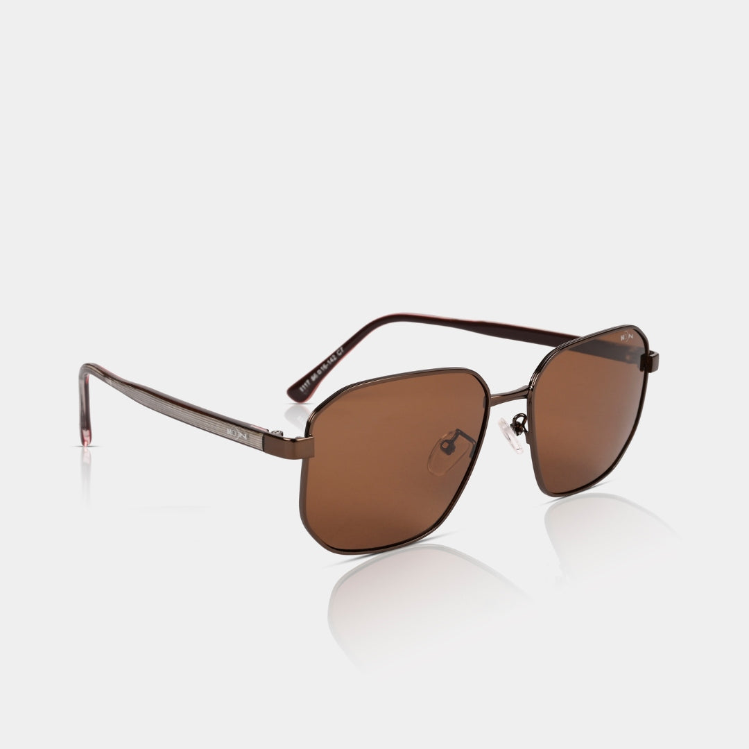 MOONX BRONZ S1 – Polarised Square Metal Frame Sunglasses (Unisex)