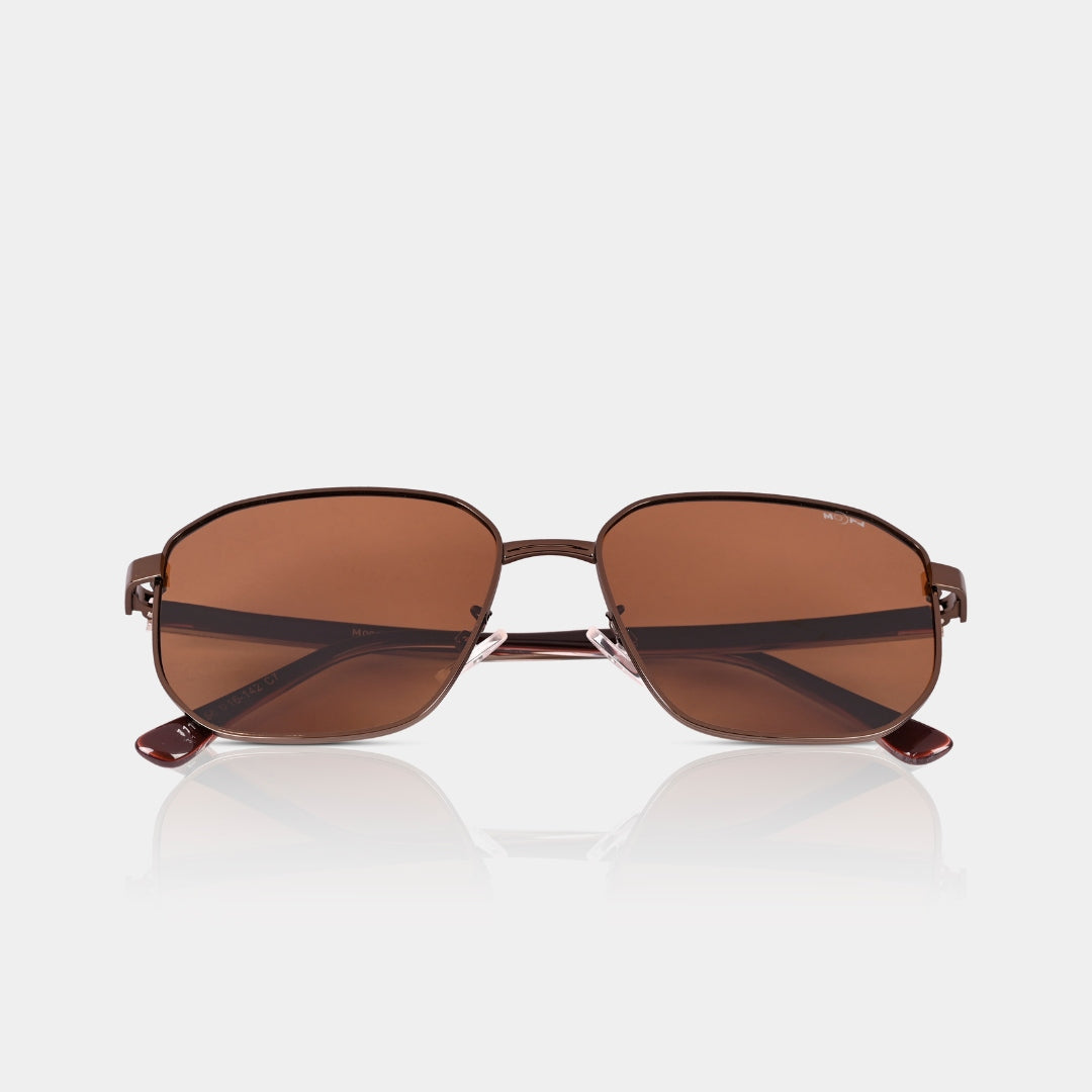 MOONX BRONZ S1 – Polarised Square Metal Frame Sunglasses (Unisex)