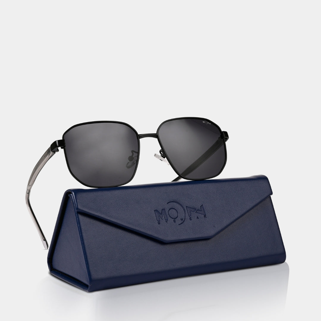 MOONX BRONZ – Polarised Square Metal Frame Sunglasses (Unisex)