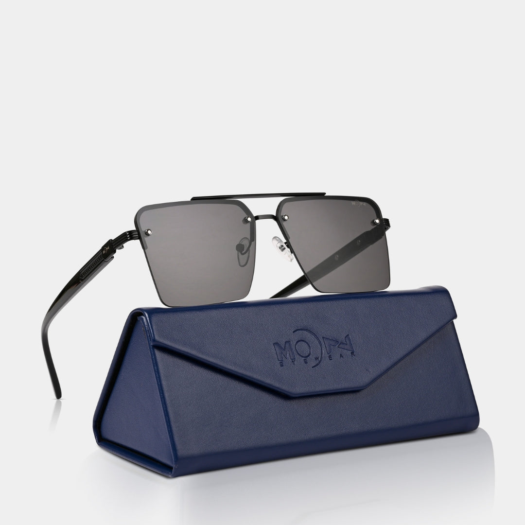 MOONX ICONIC S1 – UV400 Square Metal Frame Sunglasses (Unisex)